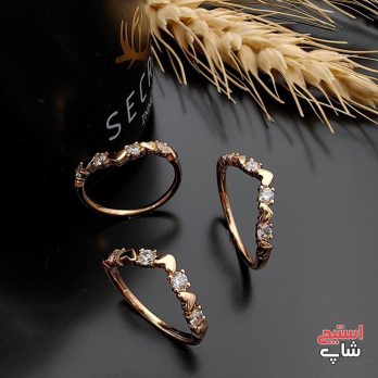 انگشتر زنانه استیل نگین دار